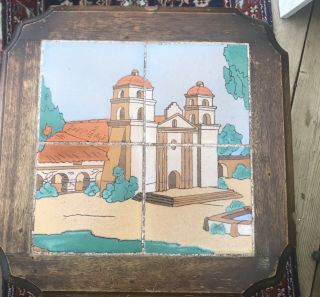 Vintage California Tile Table MISSIONARY TILES Taylor Tilery 1930 ' S SEATTLE AREA 2