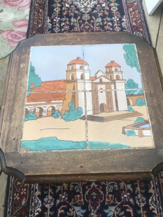 Vintage California Tile Table MISSIONARY TILES Taylor Tilery 1930 ' S SEATTLE AREA 8