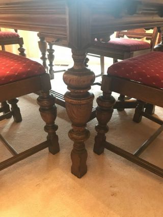 Early 20th Century Jacobean - Style Dining Room Set,  Table (6) Chairs & Buffet 6