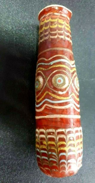 Antique Large Eastern Core - Formed Islamic Glass Perfume Vase Bottle Protect Eye