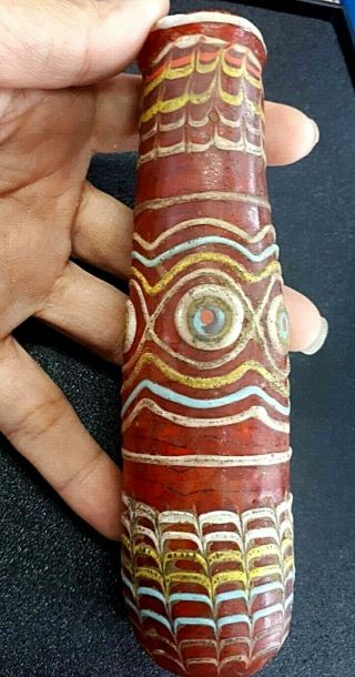 Antique Large Eastern Core - Formed Islamic Glass Perfume Vase bottle Protect Eye 3