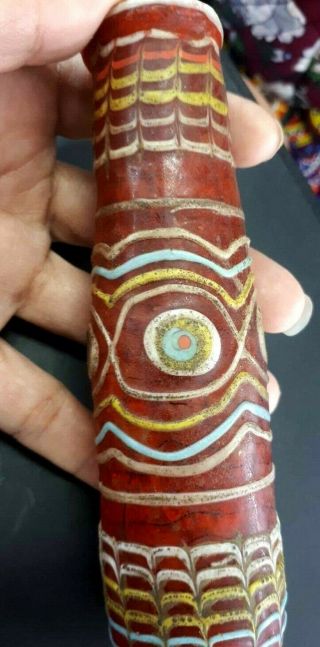 Antique Large Eastern Core - Formed Islamic Glass Perfume Vase bottle Protect Eye 6