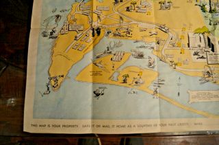 RARE ANTIQUE ASHORE IN SAN DIEGO CA WORLD WAR 2 USO MAP FOR SOILDERS IN THE NAVY 4