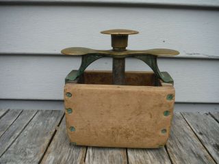 Vintage Butter Press Mold Early Neat Brass Wheat Design Rare Stamp