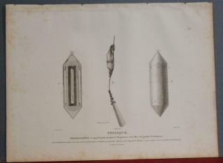 Australia Pacific Ocean Thermobaromether 1812 Freycinet Antique Engraved Plate