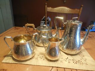 Antique 1851/1852 William Hunter (london) Sterling Silver Coffee & Tea Set