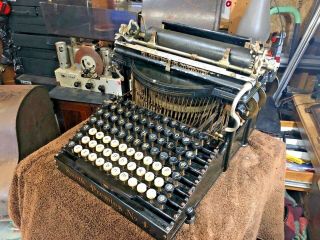 Antique Early Smith Premier Typewriter No.  4 With Cover