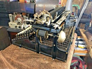 Antique Early Smith Premier Typewriter No.  4 WITH COVER 4