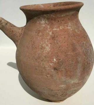 Bronze Age Holy Land Large Terracotta Spouted Jar Or Teapot Circa 3000 - 2500 Bc