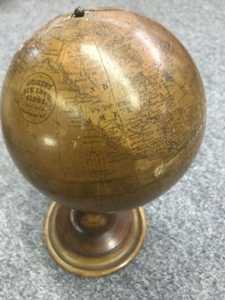 Antique 1880’s A.  H.  Andrews 6” Globe With Stand