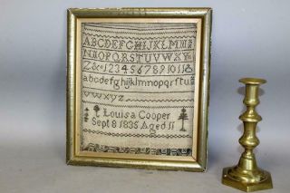 Rare Kentucky 19th C Needlework Sampler " Louisa Cooper Sept 8,  1835 Aged 11 "