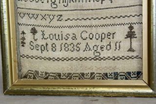 RARE KENTUCKY 19TH C NEEDLEWORK SAMPLER 