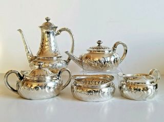 Exceptional 19C Tiffany &Co Sterling Silver Coffee/Tea Set Service Case 2