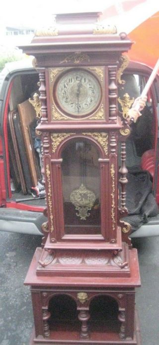 Antique Victorian Highly Carved Grandfather Clock c.  1880/1890 Adorned STUNNING 11