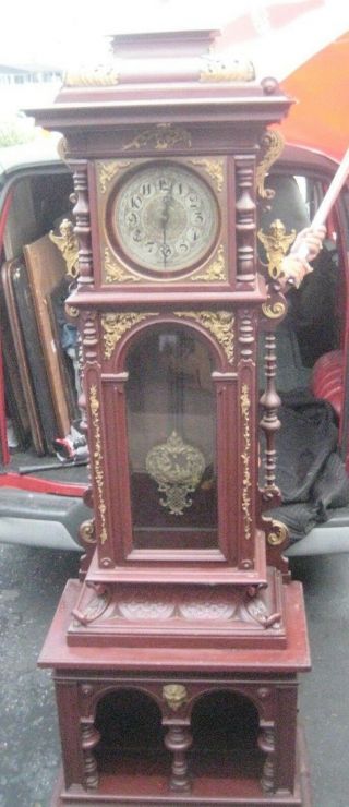 Antique Victorian Highly Carved Grandfather Clock c.  1880/1890 Adorned STUNNING 2