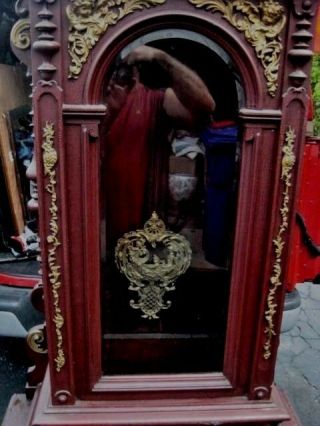 Antique Victorian Highly Carved Grandfather Clock c.  1880/1890 Adorned STUNNING 8
