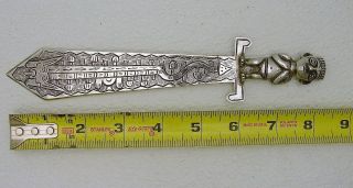 Peru Sterling Silver Book Mark INCA Figural Marked MEK 900 Fine silver 2