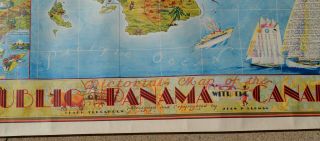ANTIQUE 1941 PICTORIAL MAP OF PANAMA & CANAL ZONE CLARK TEEGARDEN RARE 2