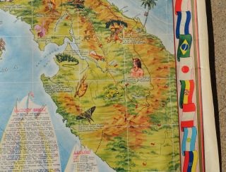 ANTIQUE 1941 PICTORIAL MAP OF PANAMA & CANAL ZONE CLARK TEEGARDEN RARE 7