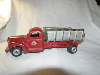 Vintage Post War Arcade Cast Iron International Toy Dump Truck 11 "