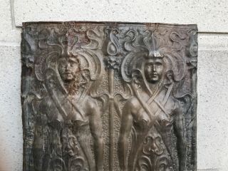 Art Nouveau Zinc Panel of Two Female Figures - Large 26 by 24 inches 7