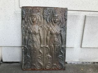 Art Nouveau Zinc Panel of Two Female Figures - Large 26 by 24 inches 9