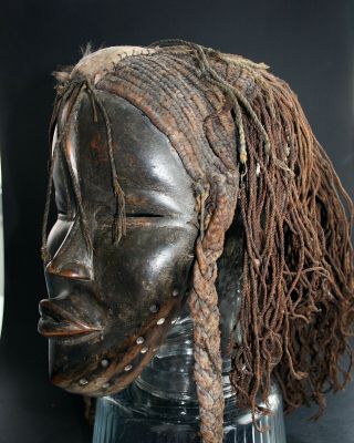 African Art,  DAN,  woodden mask with headdress,  Ivory Coast,  Man 3
