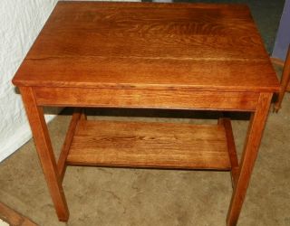 Quartersawn Oak Writing Desk by Cadillac with Lap Top Writing / Ink Well (DR45) 7