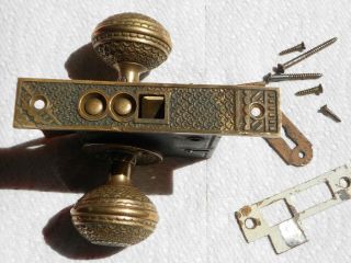 Vintage Victorian Eastlake Brass Door Knob Lock Set ?