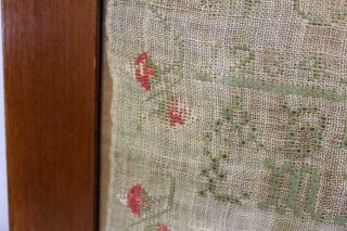 A RARE PLYMOUTH COUNTY MA 19TH C NEEDLEWORK SAMPLER 