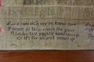 A RARE PLYMOUTH COUNTY MA 19TH C NEEDLEWORK SAMPLER 