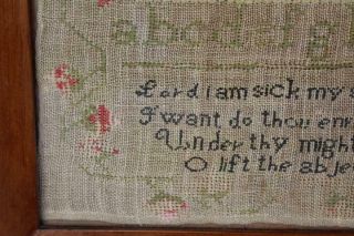 A RARE PLYMOUTH COUNTY MA 19TH C NEEDLEWORK SAMPLER 