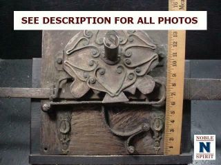 NobleSpirit (3970) Mysterious 18th Century Large Cast - Iron Door Latch 9