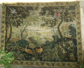 Antique Hand Made Wool Work Tapestry.