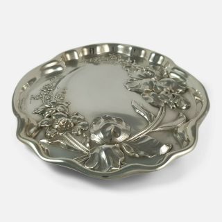 Edwardian Art Nouveau Sterling Silver Dressing Table Tray 1907 3