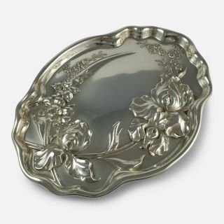 Edwardian Art Nouveau Sterling Silver Dressing Table Tray 1907 4