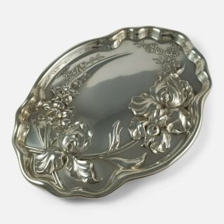 Edwardian Art Nouveau Sterling Silver Dressing Table Tray 1907 7