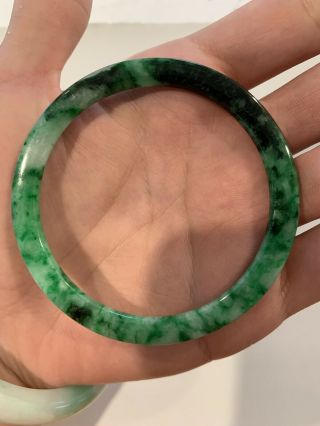 Thin Qing Dynasty Jadeite Jade Bangle 1800’s 19th Century