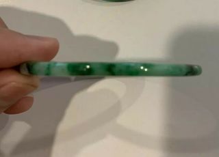 Thin Qing Dynasty Jadeite Jade Bangle 1800’s 19th Century 3