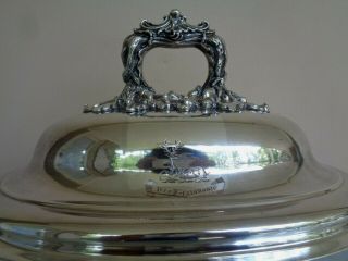 Antique Large Old Sheffield Plate Silverplate Silver Plate Soup Tureen Stag Mark 9