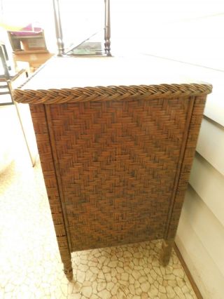 Antique Wicker Dresser with Tilt Mirror By McHughwillow 2