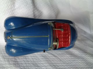 Schuco examico 4001 wind up car 1930 ' s vintage German toy car blue convertible 9