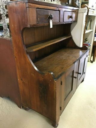 Antique Primitive Dry Sink Cabinet Two Door Two Drawer 2
