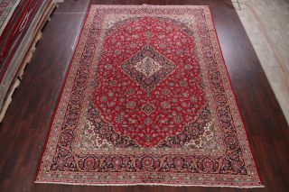 One - of - a - Kind VINTAGE Floral RED Oriental Area Rug Hand - Knotted Wool 10x14 LARGE 3