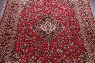 One - of - a - Kind VINTAGE Floral RED Oriental Area Rug Hand - Knotted Wool 10x14 LARGE 4