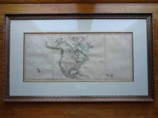 Antique Framed Map Of America 48 Inch X 28.  5 Inch