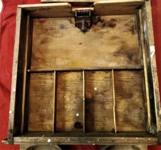 Rare Antique General Store 1800s Wooden Cash Register Drawer,  Insert Trays 2