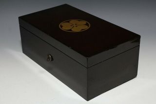 Japan Antique Edo Gold Makie box case Busho sword koshirae Yoroi Tsuba samurai 紋 2