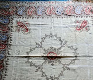 Antique Victorian Paisley Wool Shawls Piano Shawl Cutter Fabric 6