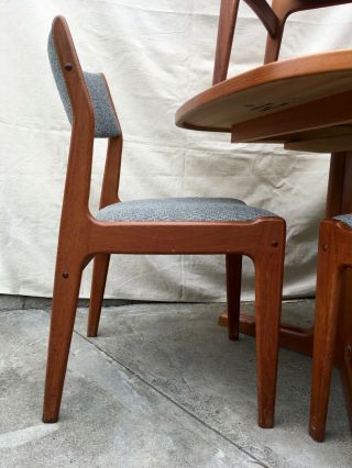 Vintage Danish Modern Teak Dining Table w/ 10 (Ten) Chairs Gudme Wegner Era 10